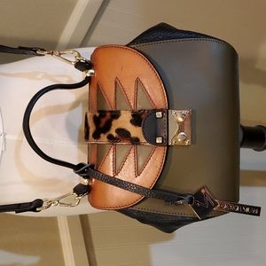 Georgia Milani leopard stripe bag